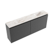 MONDIAZ TURE-DLUX 120cm toiletmeubel Dark Grey. EDEN wastafel Frappe positie rechts. Met 1 kraangat. SW1102742