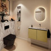 MONDIAZ TURE-DLUX 80cm toiletmeubel Oro. EDEN wastafel Glace positie rechts. Zonder kraangat. SW1103451