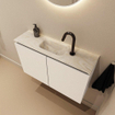 MONDIAZ TURE-DLUX 80cm toiletmeubel Talc. EDEN wastafel Ostra positie midden. Met 1 kraangat. SW1104662