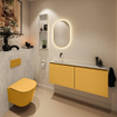 MONDIAZ TURE-DLUX 120cm toiletmeubel Ocher. EDEN wastafel Opalo positie links. Zonder kraangat. SW1104459