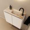 MONDIAZ TURE-DLUX 60cm toiletmeubel Talc. EDEN wastafel Frappe positie rechts. Met 1 kraangat. SW1102590