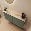 MONDIAZ TURE-DLUX 100cm toiletmeubel Army. EDEN wastafel Frappe positie links. Met 1 kraangat. SW1102678