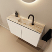 MONDIAZ TURE-DLUX 80cm toiletmeubel Talc. EDEN wastafel Frappe positie midden. Met 1 kraangat. SW1102592