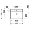 Duravit D-Neo wastafel 55x44x16.5cm 1 kraangat rechthoek Keramiek Wit SW640459
