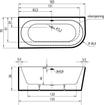 Xenz Charley XS Hoekbad - hoekopstelling links - 165x75cm - incl. bad/vul combinatie chroom- bicolor wit/antraciet SW381961