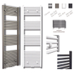 Sanicare design radiator midden aansluiting recht 160 x 60 cm inox-look SW420031