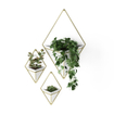 Umbra Trigg plantenhouder 10x22x39cm 1 stuk hangend keramiek wit/goud SW539427