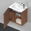 Duravit D-Neo wastafelonderkast 41x44x27.4cm Linksdraaiend 1 deur Noten Mat SW640635