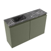 MONDIAZ TURE-DLUX 80cm toiletmeubel Army. EDEN wastafel Lava positie links. Zonder kraangat. SW1103652