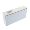 MONDIAZ TURE-DLUX 100cm toiletmeubel Clay. EDEN wastafel Ostra positie links. Met 1 kraangat. SW1104772