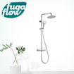 FugaFlow Efficiente Sobrado regendouche met thermostaat hoofddouche 20cm handdouche 3 standen chroom - SW1125863