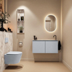 MONDIAZ TURE-DLUX 100cm toiletmeubel Clay. EDEN wastafel Glace positie rechts. Met 1 kraangat. SW1103196