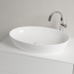 Villeroy & Boch Artis opzetwastafel ovaal 61x41x12.5cm Ceramic+ zonder kraangat zonder overloop stone white SW209529