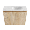 MONDIAZ TURE-DLUX 60cm toiletmeubel Washed Oak. EDEN wastafel Opalo positie rechts. Zonder kraangat. SW1104641