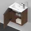 Duravit D-Neo wastafelonderkast 41x44x27.4cm Linksdraaiend 1 deur Noten (donker) Mat SW640740