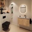 MONDIAZ TURE-DLUX Toiletmeubel - 80cm - Washed Oak - EDEN - wastafel Opalo - positie midden - 1 kraangat SW1126216