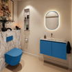 MONDIAZ TURE-DLUX 80cm toiletmeubel Jeans. EDEN wastafel Glace positie midden. Zonder kraangat. SW1103344