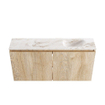 MONDIAZ TURE-DLUX 100cm toiletmeubel Washed Oak. EDEN wastafel Frappe positie rechts. Zonder kraangat. SW1103073