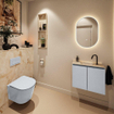 MONDIAZ TURE-DLUX 60cm toiletmeubel Clay. EDEN wastafel Frappe positie midden. Met 1 kraangat. SW1102707