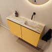 MONDIAZ TURE-DLUX 80cm toiletmeubel Ocher. EDEN wastafel Frappe positie rechts. Zonder kraangat. SW1102888