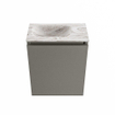 MONDIAZ TURE-DLUX 40cm toiletmeubel Smoke. EDEN wastafel Glace positie links. Zonder kraangat. SW1103544