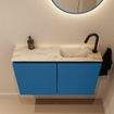 MONDIAZ TURE-DLUX 80cm toiletmeubel Jeans. EDEN wastafel Frappe positie rechts. Met 1 kraangat. SW1102827