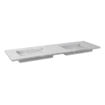 Forzalaqua Nova wastafel 140.5x51.5x9.5cm Rechthoek 2 kraangaten 2 wasbakken Natuursteen Carrara gepolijst SW369792
