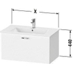 Duravit Xbase wastafelonderkast en wastafel hangend 800x440x475mm 1 lade - OUTLET UDEN STORE23040