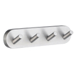 Smedbo Home Handdoekhaak - 18x4cm - 4 haken - geborsteld chroom SW12160