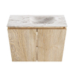 MONDIAZ TURE-DLUX 60cm toiletmeubel Washed Oak. EDEN wastafel Glace positie rechts. Zonder kraangat. SW1103592