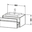 Duravit Ketho Wastafelonderkast 80x55.5x42.6cm 1 lade Standaard greep met softclose spaanplaat Basalt Mat 0300552