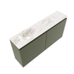 MONDIAZ TURE-DLUX 100cm toiletmeubel Army. EDEN wastafel Frappe positie links. Met 1 kraangat. SW1102678