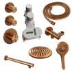 Brauer Copper Edition Regendoucheset inbouw - hoofddouche 20cm - 3 gladde knoppen - rechte wandarm - handdouche rond 3 standen - PVD - geborsteld koper SW374504