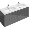 Villeroy & boch Subway 2.0 wastafelonderkast 128.7x52x4.49cm Grijs hoogglans 1024257