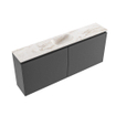 MONDIAZ TURE-DLUX 120cm toiletmeubel Dark Grey. EDEN wastafel Frappe positie midden. Met 1 kraangat. SW1102795