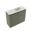 MONDIAZ TURE-DLUX 60cm toiletmeubel Army. EDEN wastafel Glace positie rechts. Zonder kraangat. SW1103175