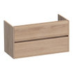 Saniclass Nexxt wastafelonderkast 100x46x55cm 2 softclose greeploze lades met 1 sifonuitsparing Hout Smoked oak SW223374