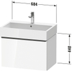 Duravit D-Neo wastafelonderkast 68.4x44x44.2cm 1 lade Betongrijs Mat SW641221