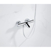 Fortifura Calvi Thermostatische badkraan met ronde handdouche, handdouchehouder en gladde doucheslang chroom SW811971