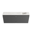 MONDIAZ TURE-DLUX 120cm toiletmeubel Dark Grey. EDEN wastafel Ostra positie rechts. Zonder kraangat. SW1104802