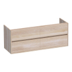 Saniclass Nexxt wastafelonderkast 140x46x55cm 4 softclose greeploze lades met 2 sifonuitsparingen Hout White oak SW393056