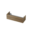 INK Wastafelonderkast - 120x45x35cm - 1 lade - greeploos - houten keerlijst - MFC Zuiver eiken SW439471