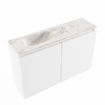 MONDIAZ TURE-DLUX 80cm toiletmeubel Talc. EDEN wastafel Frappe positie links. Zonder kraangat. SW1102595