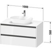 Duravit Ketho 2 wastafelonderbouwkast incl. consoleplaat met 2 laden 100x55x56.8cm met handgrepen antraciet grafiet mat SW772978