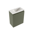 MONDIAZ TURE-DLUX 40cm toiletmeubel Army. EDEN wastafel Ostra positie rechts. Zonder kraangat. SW1104691