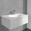 Villeroy & Boch Antao Eengreeps wastafelkraan - met Push-Open afvoergarnituur - Matt Brushed Nickel (RVS) SW974161