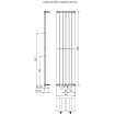 Plieger Cavallino Retto designradiator verticaal dubbel middenaansluiting 1800x450mm 1162W wit 7253032
