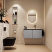 MONDIAZ TURE-DLUX 100cm toiletmeubel Plata. EDEN wastafel Glace positie midden. Met 1 kraangat. SW1103483