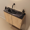 MONDIAZ TURE-DLUX 60cm toiletmeubel Washed Oak. EDEN wastafel Lava positie links. Zonder kraangat. SW1104099