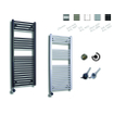 Sanicare Elektrische Design Radiator - 111.8 x 45 cm - 596 Watt - thermostaat chroom linksonder - mat zwart SW890934